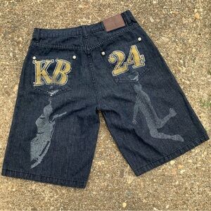 Grunge Vintage Y2K Kobe Bryant Jean Shorts Jorts Size 34 Waist